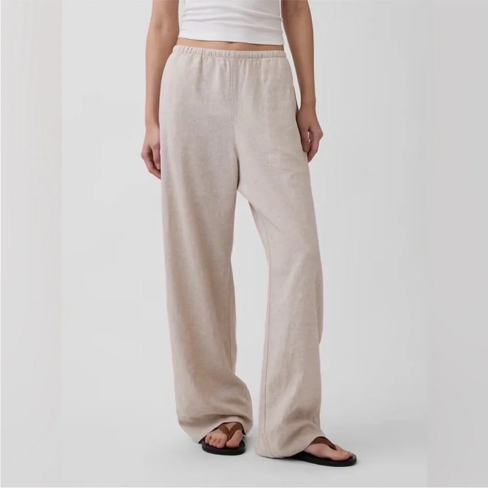 NWT! GAP Flax Linen-Blend Easy Wide-Leg Pants -  🖤 877623
